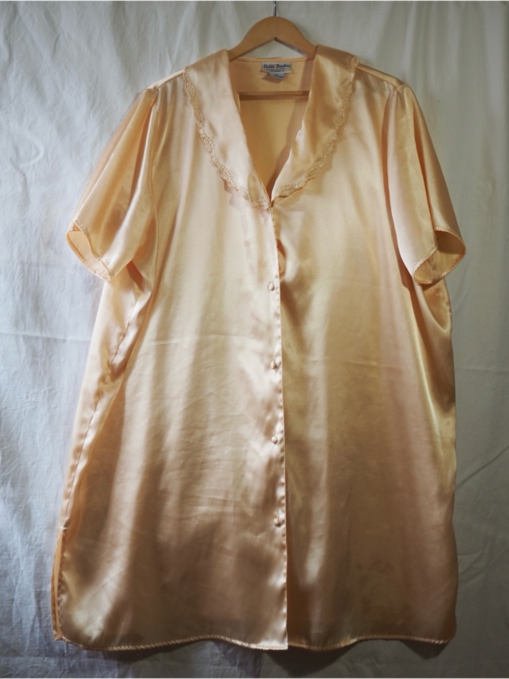 Delta Burke Peach Golden Yellow Button-Front Nightgown